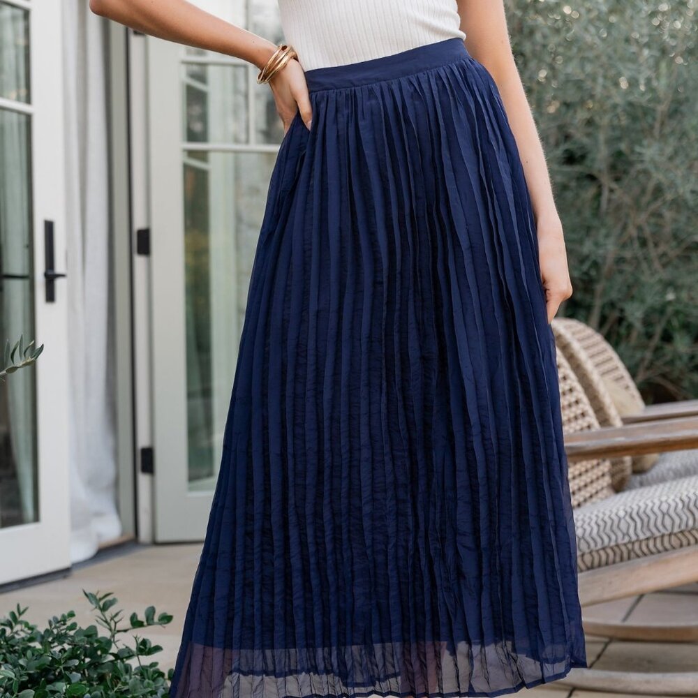 Baltic Born Cyra Midi Skirt | Navy Size LL - Picture 3 of 5